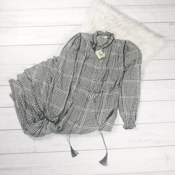 Faherty Sandia Ruffle Gingham Balloon Sleeve Midi Dress Size Medium‎ NEW - Picture 2 of 5